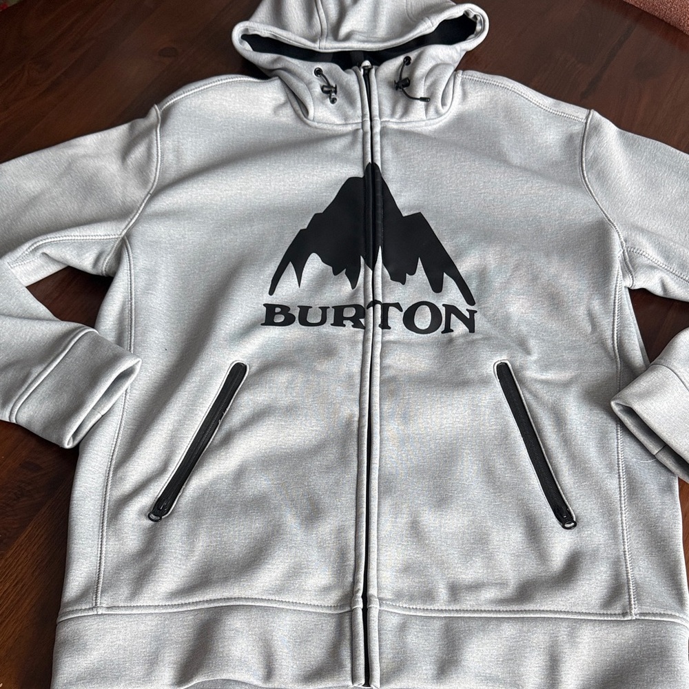 Burton - Light Gray Full-Zip Hoodie with Black Logo - medium - men - Picture 2 of 9